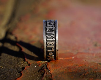 Viking runes ring. Nordic ring. Viking ring. male ring. Man ring. 925 silver ring. Biker ring. nautical ring