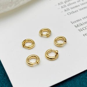 18K Solid Gold Spring Ring Clasp: Secure Necklace Pendant Connector image 2
