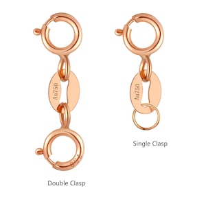 18K Pure Gold Double Spring Clasp Extender, Single Clasp For Bracelet or Necklace, Rose Gold White Gold Clasp, Jewelry Making Accessory image 4