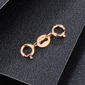 18K Pure Gold Double Spring Clasp Extender, Single Clasp For Bracelet or Necklace, Rose Gold White Gold Clasp, Jewelry Making Accessory 18K rose gold