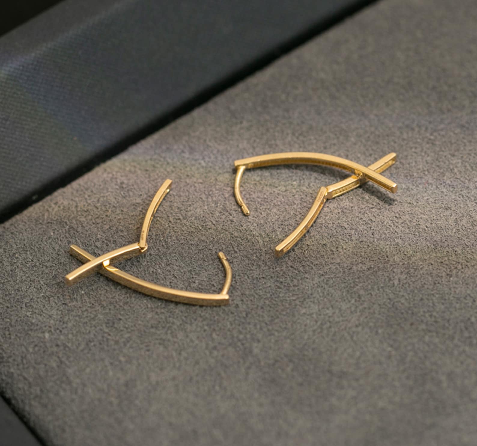 10K Cross Wire Earrings GoldReal Gold Wire