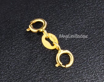 18K Gold Double Spring Clasp Extender: Bracelet Necklace Jewelry Accessory