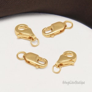 18K Real Gold Lobster Clasp, Secure Clasp Findings,Lobster Claw Trigger Clasp for Bracelet Necklace ,Clasp AU750,Jewelry Making Accessories