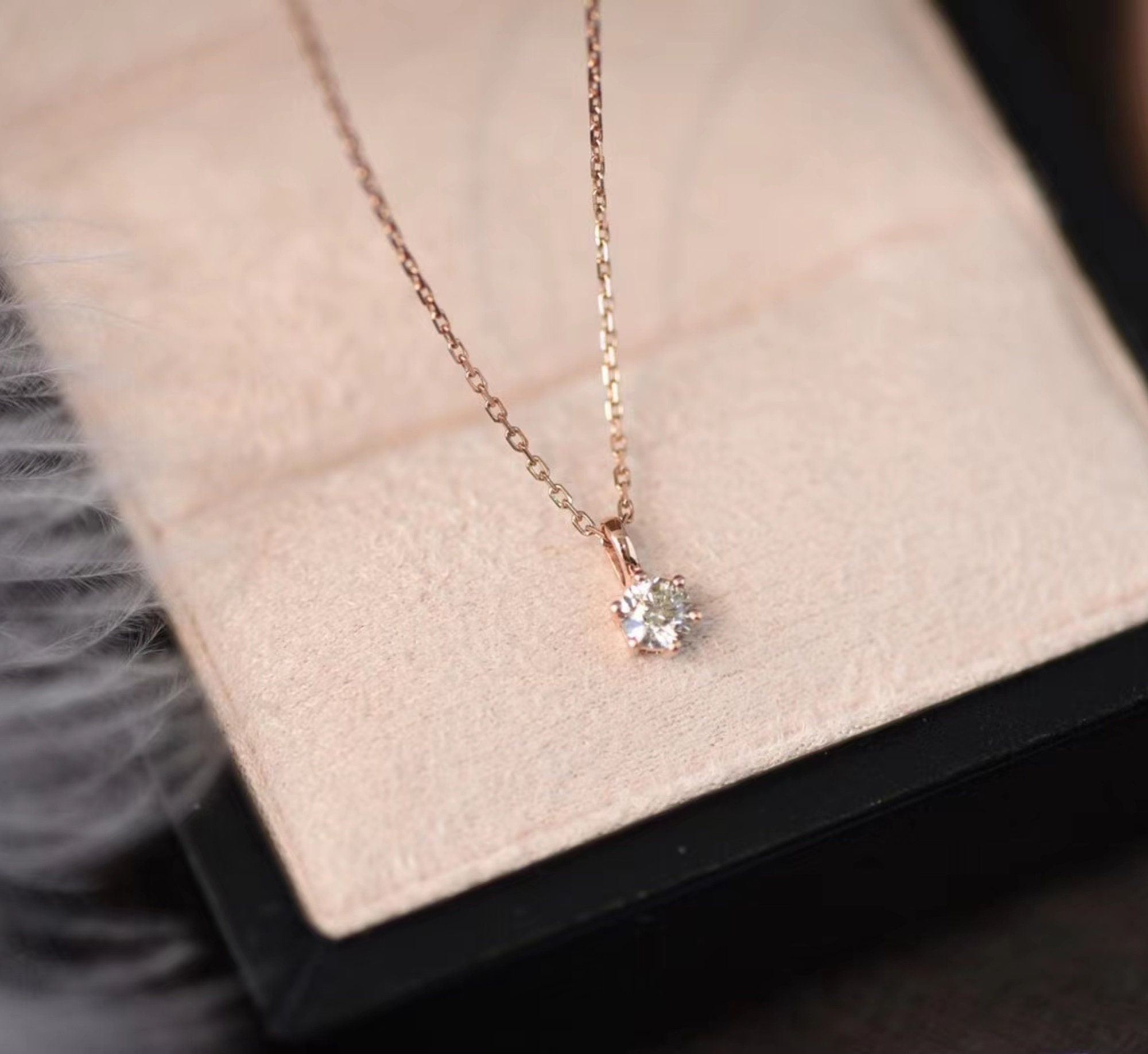 White Rectangle Diamond Pendant Necklace- Branta – Brantashop