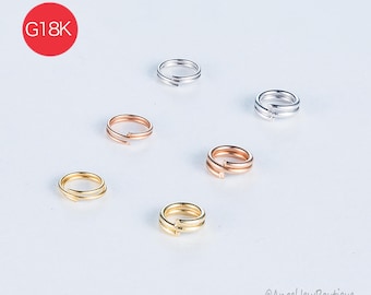 18K Solid Gold Split Ring Clasp: Double Loop Jewelry Connector