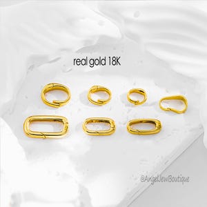 18K Solid Gold Clasp Connector,Push Inside Open Clasp,White Gold Clasp,AU750 Bracelet Necklace Secure Clasp,Jewlery Making Accessories