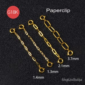 18K Real Gold Double Clasp Extender, Bracelet Necklace Connection,Long Chain Extension, Spring Ring Clasp, Jewelry Craft DIY Making Findings