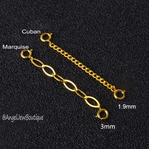 18K Pure Gold Double Clasp Extender, Bracelet Necklace Extender,Safety Chain, Spring Ring Clasp, Jewelry Craft DIY Accessory Material