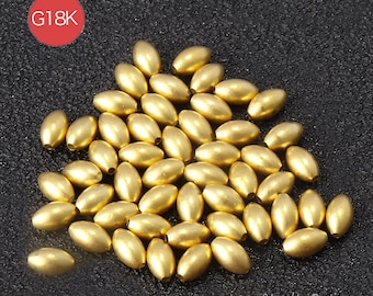 Perles d'espacement en or massif 18 carats : 3,0-5,0 mm AU750, accessoires de bijoux, 20 pièces