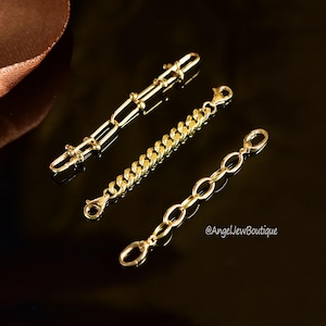 18K Pure Gold Thick Extender, Lobster Cuban Extender, Extender For Bracelet or Necklace, Jewelry DIY Making Accessory