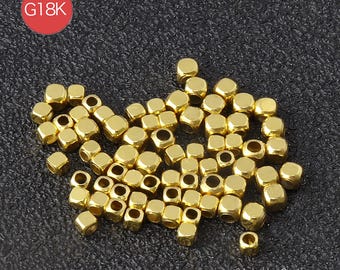 18K Gold Spacer Beads (2.0mm-2.7mm) - DIY Jewelry Findings, 10PCS