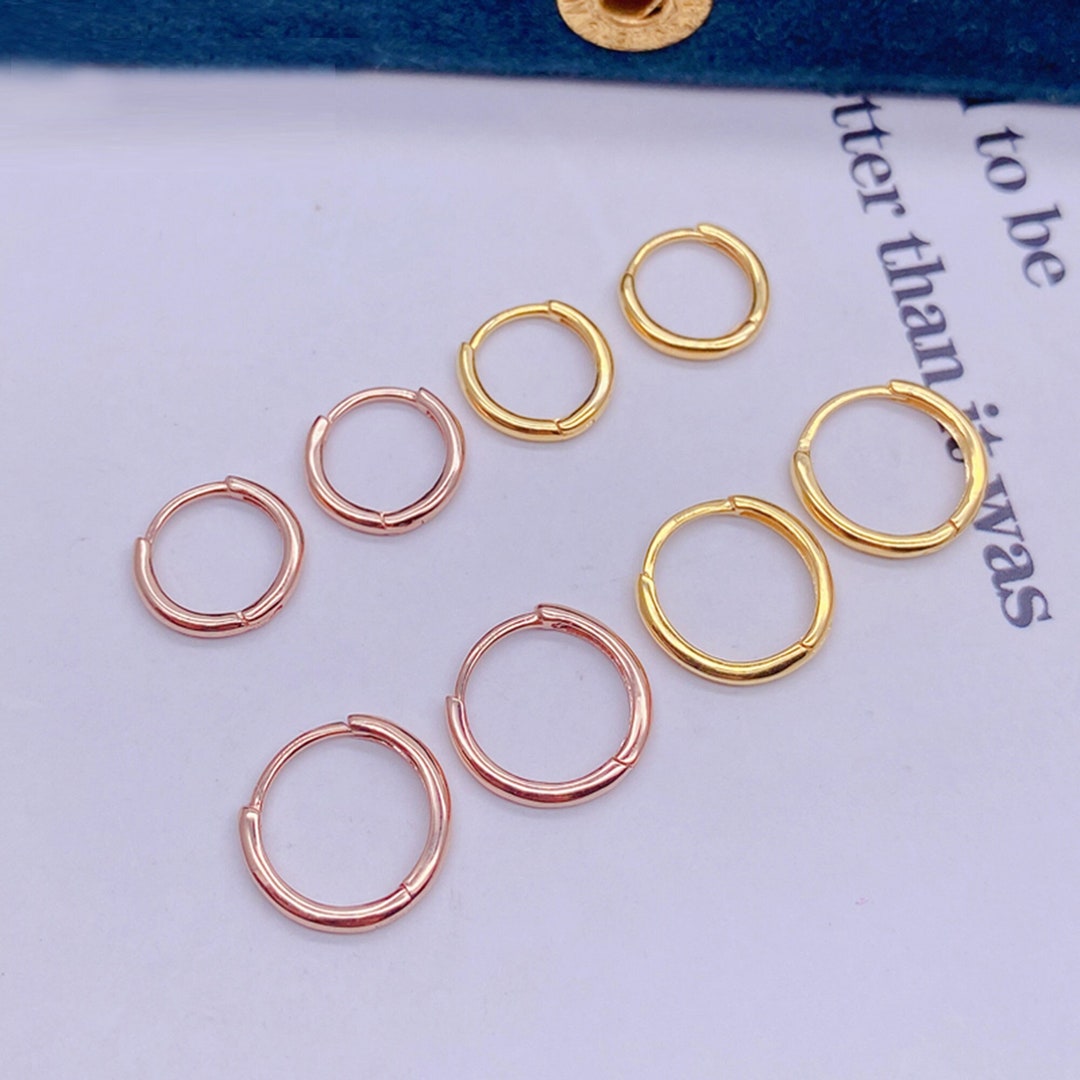 18K Rose Gold Snug Piercing Hoop, Cartilage Hoop, Daily Wear Dainty