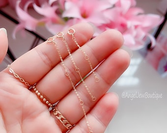 Extensor de corrente O-Link em ouro maciço 14k: achados para colar e pulseira ajustáveis