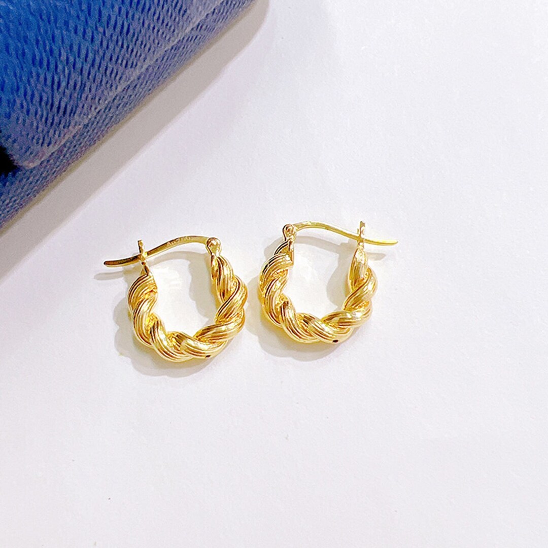 ROPE HOOP TWIST EARRINGS SS main image 0