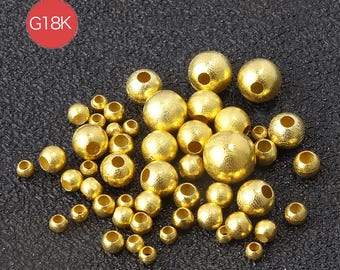 18k Solid Gold Matte Spacer Beads: DIY Jewelry Findings (1.9mm-5.0mm, 5PCS Pack)