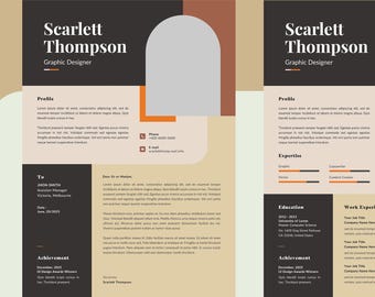 Modern CV Template for PDF & Canva | Professional Resume Template | Editable CV Design | Instant Download | Job Application Template