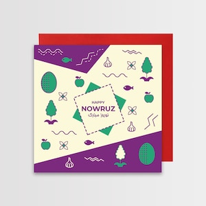 Carta Nowruz, calligrafia persiana persiana Norooz