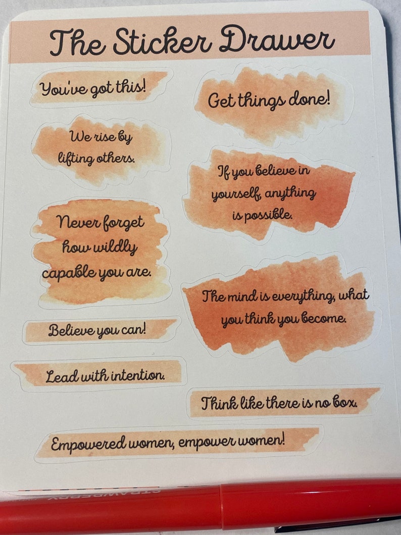 Positive Affirmation Planner Stickers