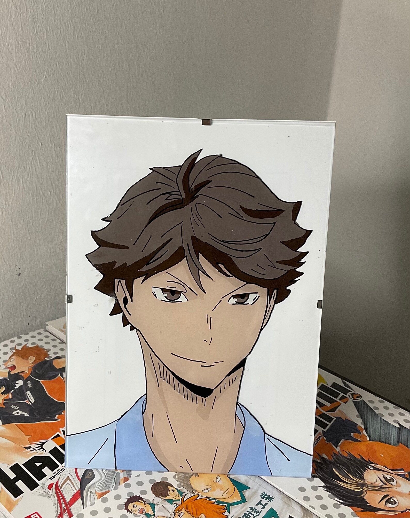 Glass Painting Anime Custom Glass Picture Haikyuu Attack on Etsy