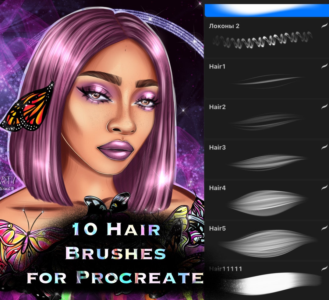 Procreate Curly Hair Brushes Procreate Brushes Set Hair Etsy Australia