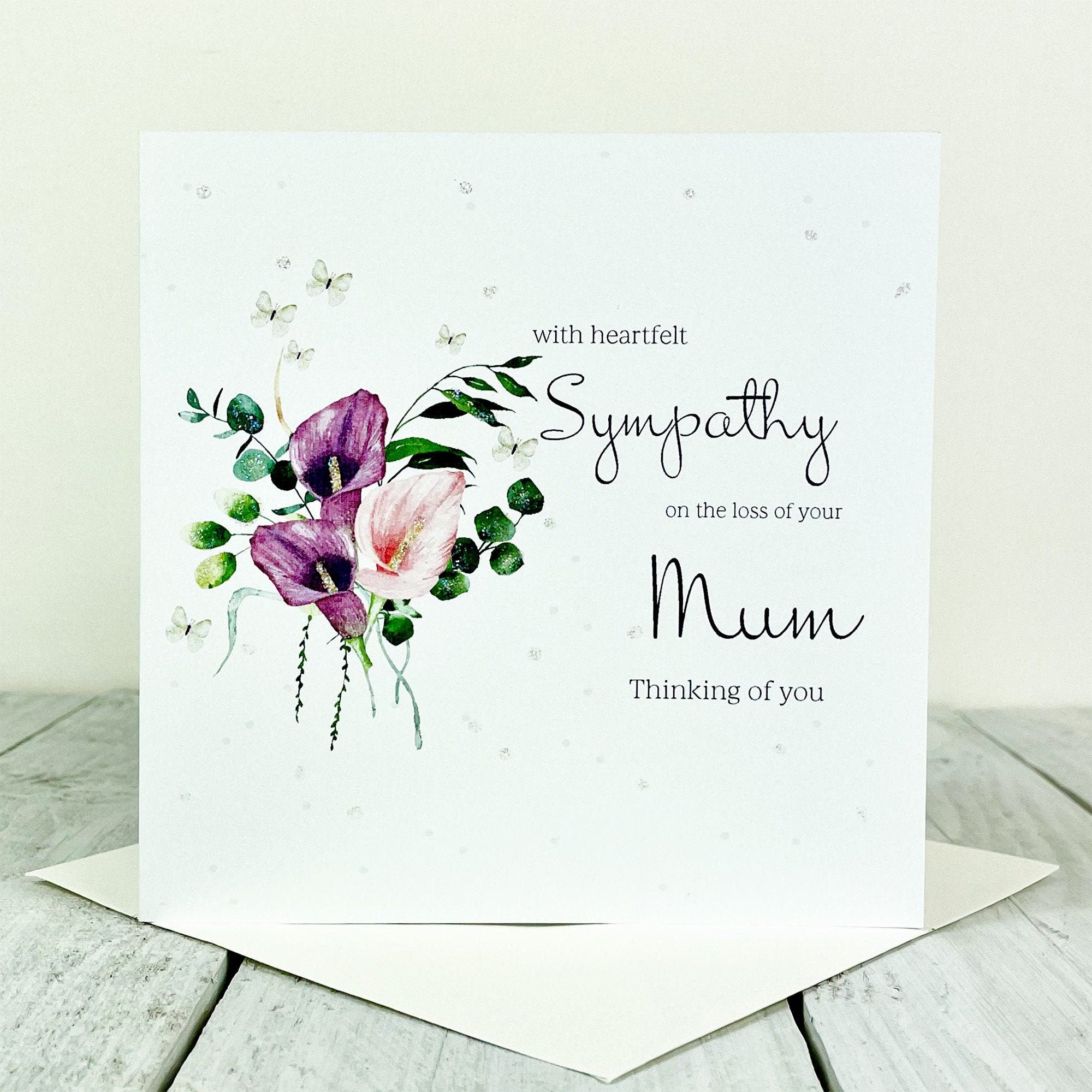 Heartfelt Sympathy Card Mum Flowers Sorry for Your Loss - Etsy UK