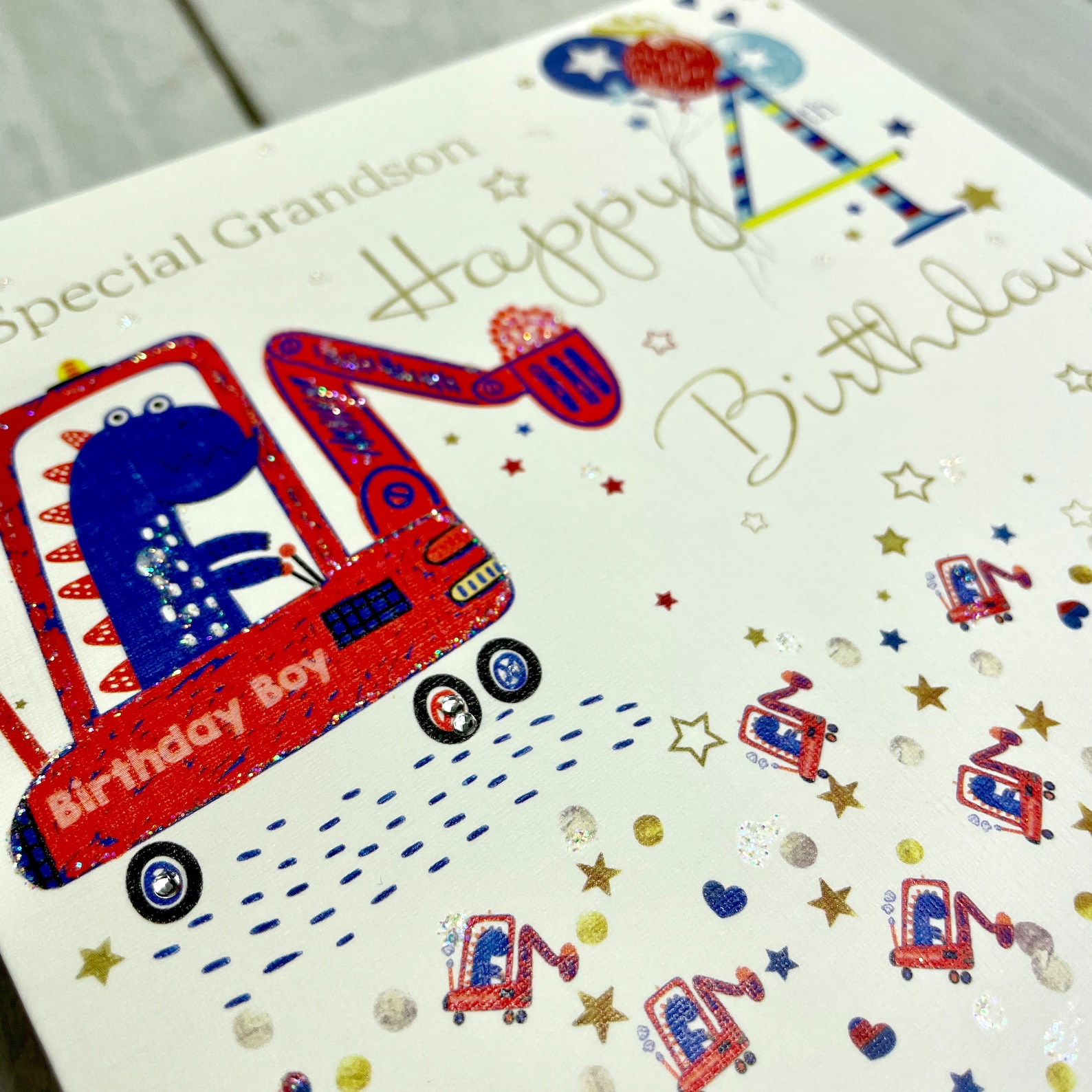 Grandson Age 4 Birthday Card Age 4 Birthday Card Son Etsy