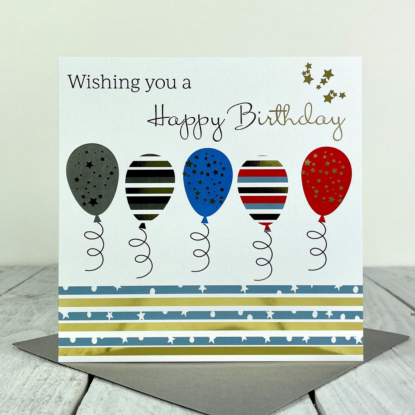 Balloons Birthday Card Birthday Card Balloons Happy Etsy UK