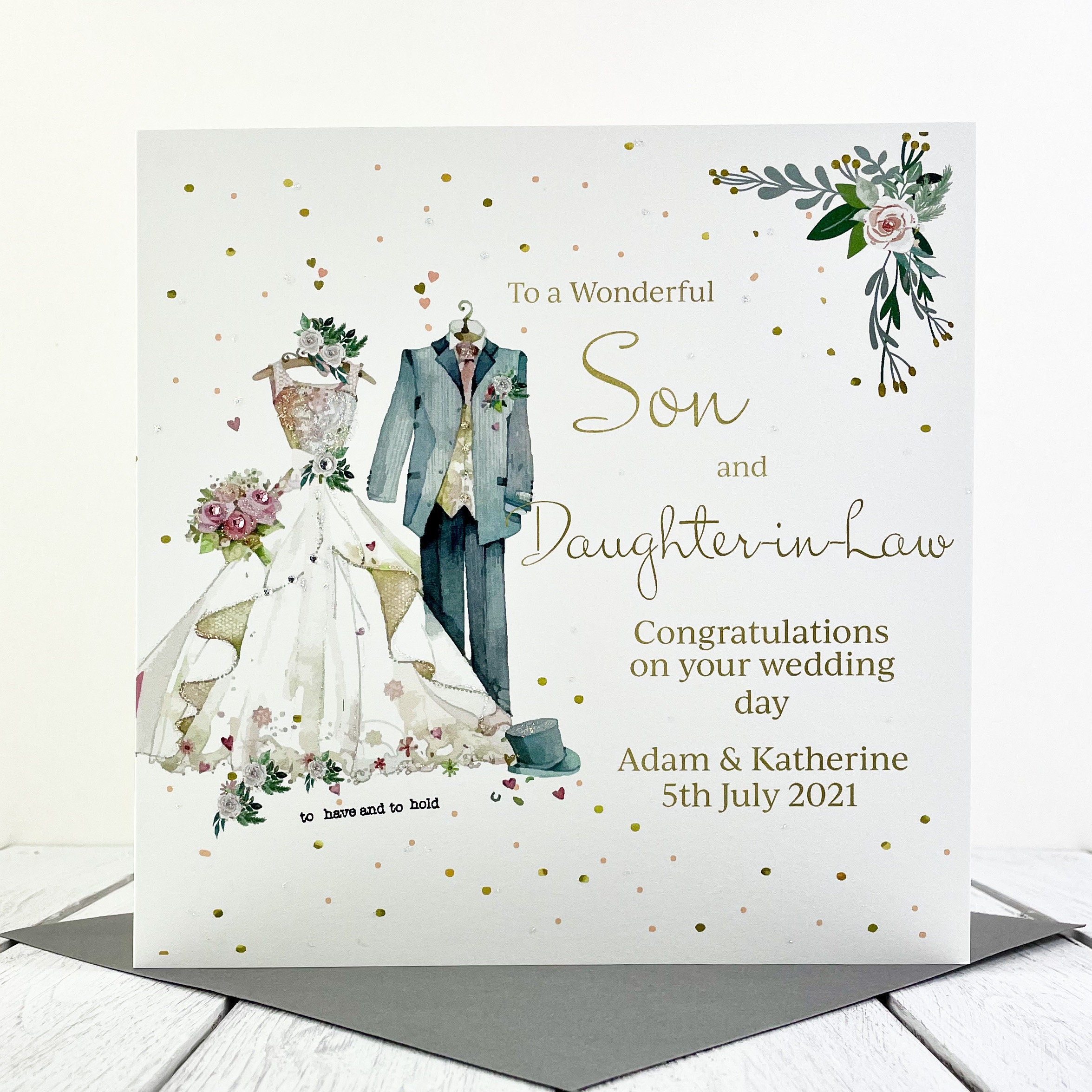 Extra Large Son & Daughterinlaw Wedding Card Beautiful  Etsy Australia