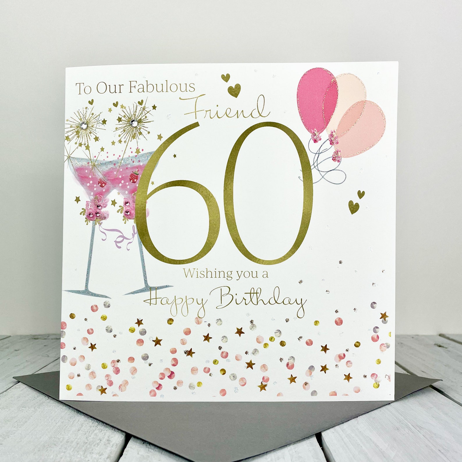 Large Fabulous Friend 60th Birthday Card Cocktails & - Etsy UK