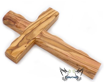 Personalized Wall Cross Crucifix. Baptism Cross. Communion, Confirmation Gift. Olive Wood Hanging Cross for Decor. Religious home & decor