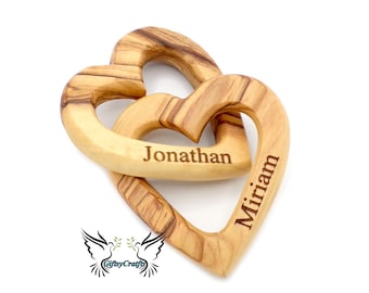 Valentine’s Day Gift for Her- Personalized Infinity Heart with Names- Custom Wood Anniversary Gift-Couples Romantic Keepsake-Engagement Sign