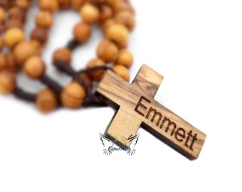 Personalized Olive Wood Rosary: Handmade Catholic Rosary from Holy Land