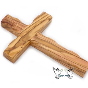 Wood Cross - Handmade Jerusalem Cross Olive Wood Wall Hanging Decor for Baptism, Confirmation & Communion Gifts from the Holy Land