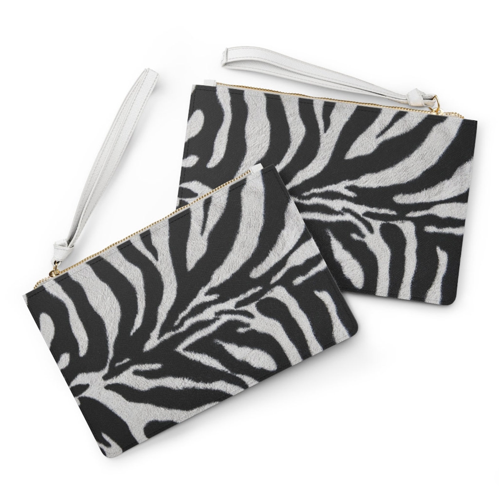 Zebra Print Clutch Bag Vegan Leather Etsy