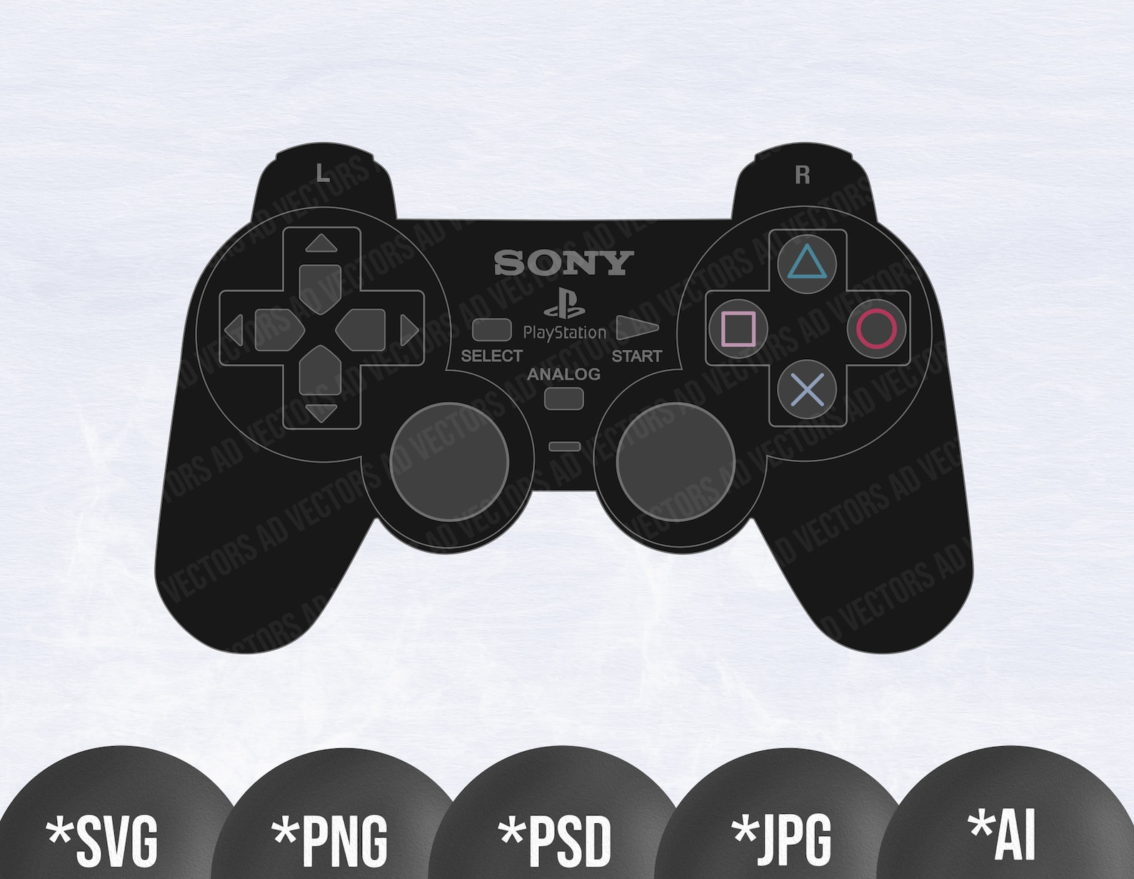 High Detail Playstation 2 Controller PS2 Bundle Vector svg | Etsy