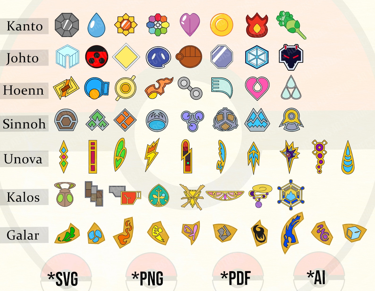 Pokemon League Badges Collection SVG Clipart Cricut Cut File Etsy Pokemon League Badges Collection SVG Clipart Cricut Cut File Etsy