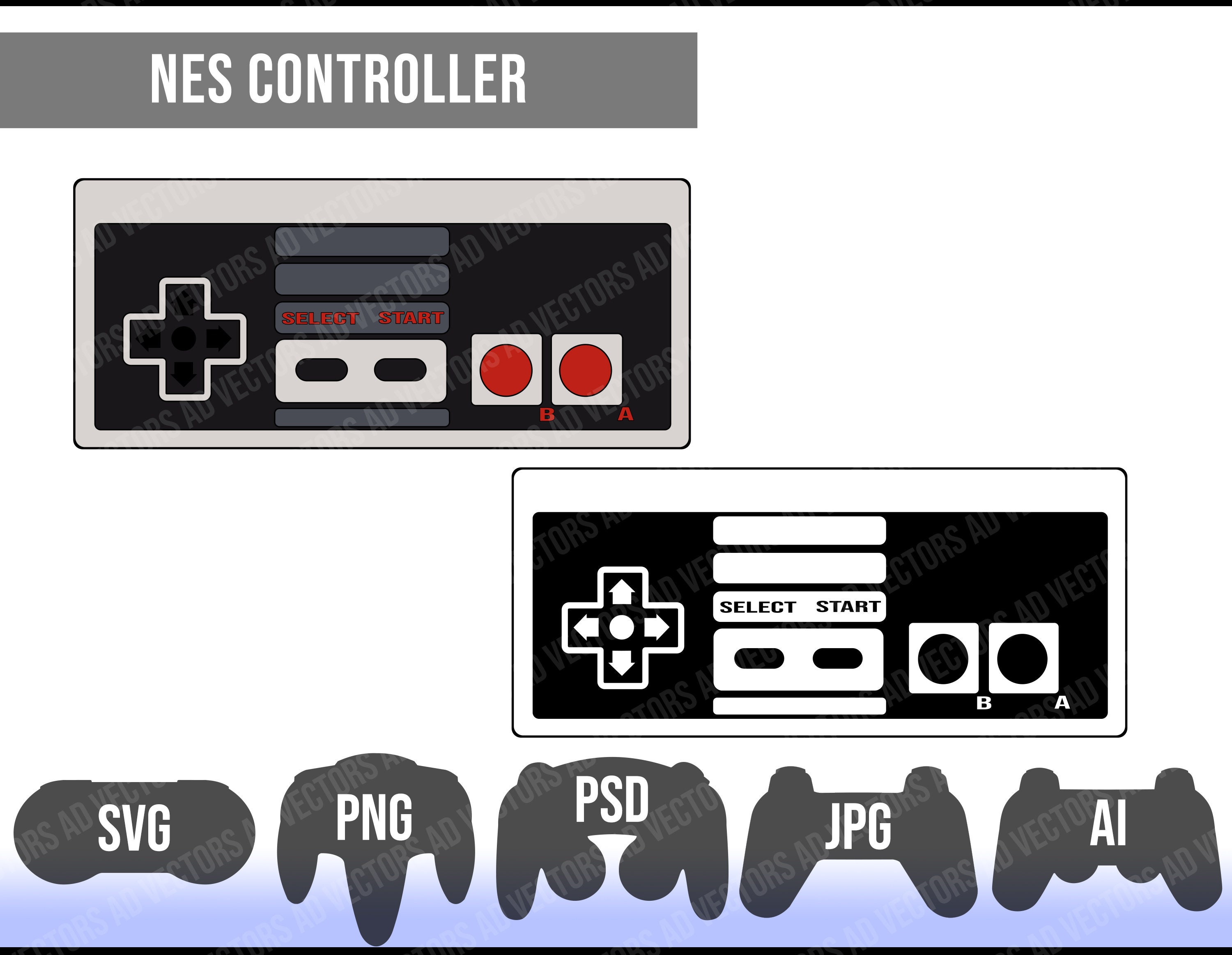 High Detail NES Controller Vector svg jpg png psd ai Etsy