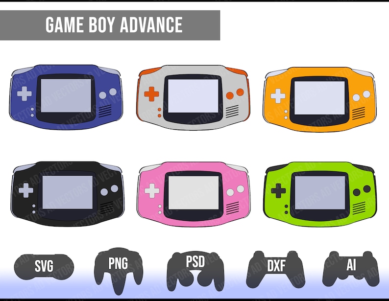 Download 6 Colors For Gameboy Advance Ai Digital Files Gameboy Advance Svg Bundle Png Gameboy Advance Cut File Dxf Psd Svg Clip Art Art Collectibles