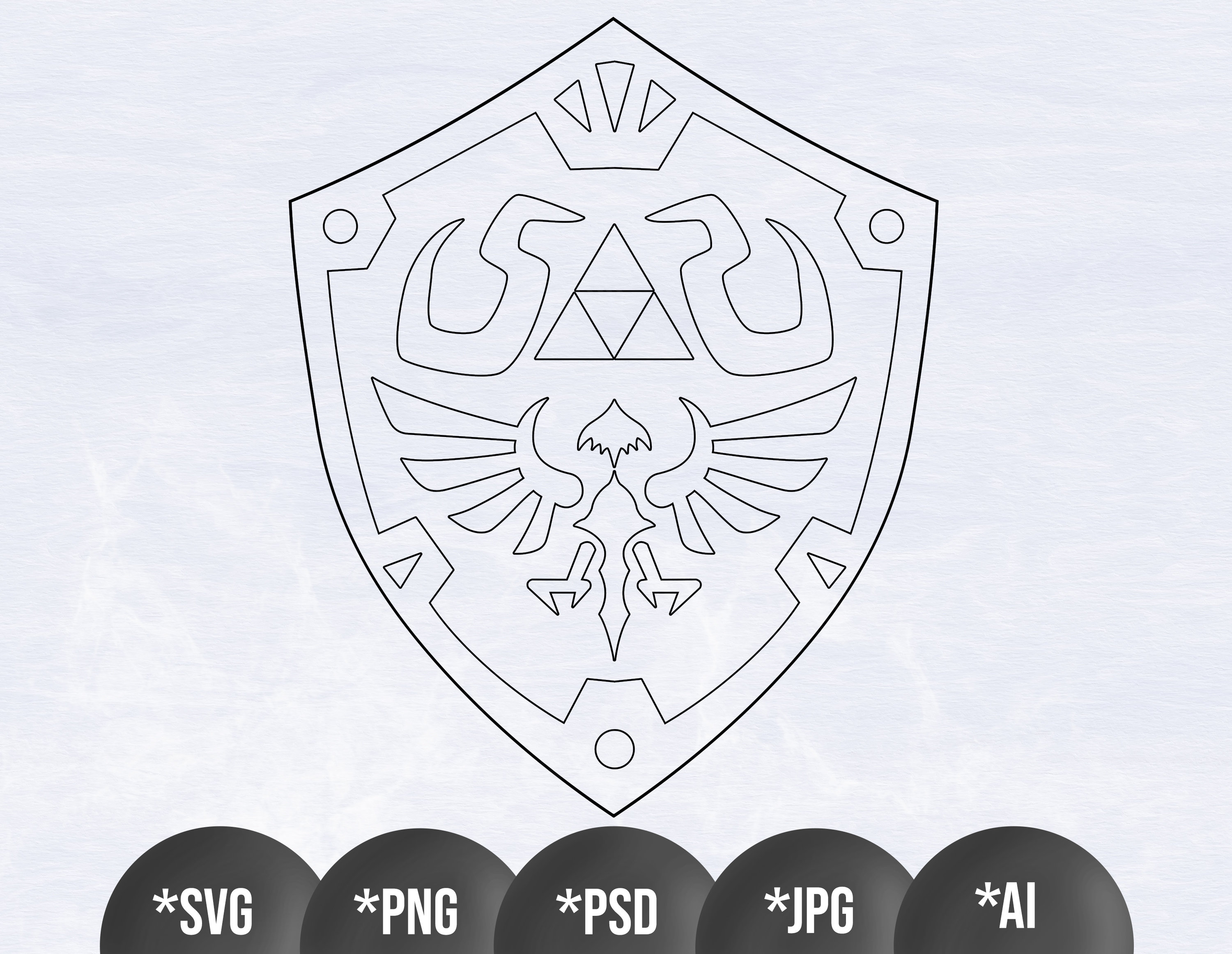 Zelda Hylian Shield y delinean SVG Clipart Link Shield Cut | Etsy