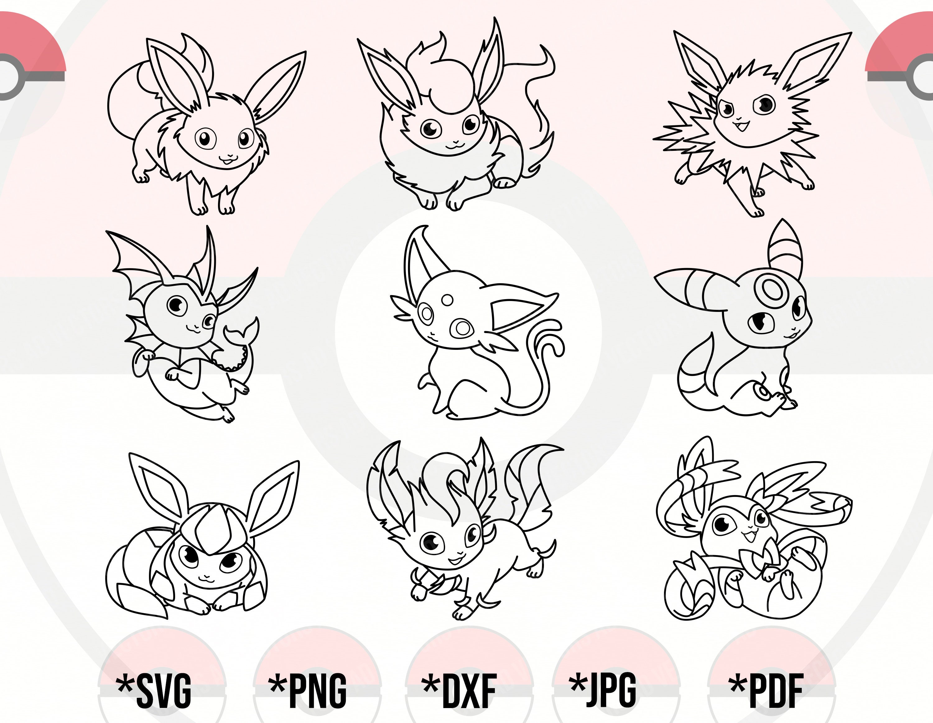 Eevee Evolution Bundle Svg Clipart Pokemon Cut File Eevee Etsy My XXX 