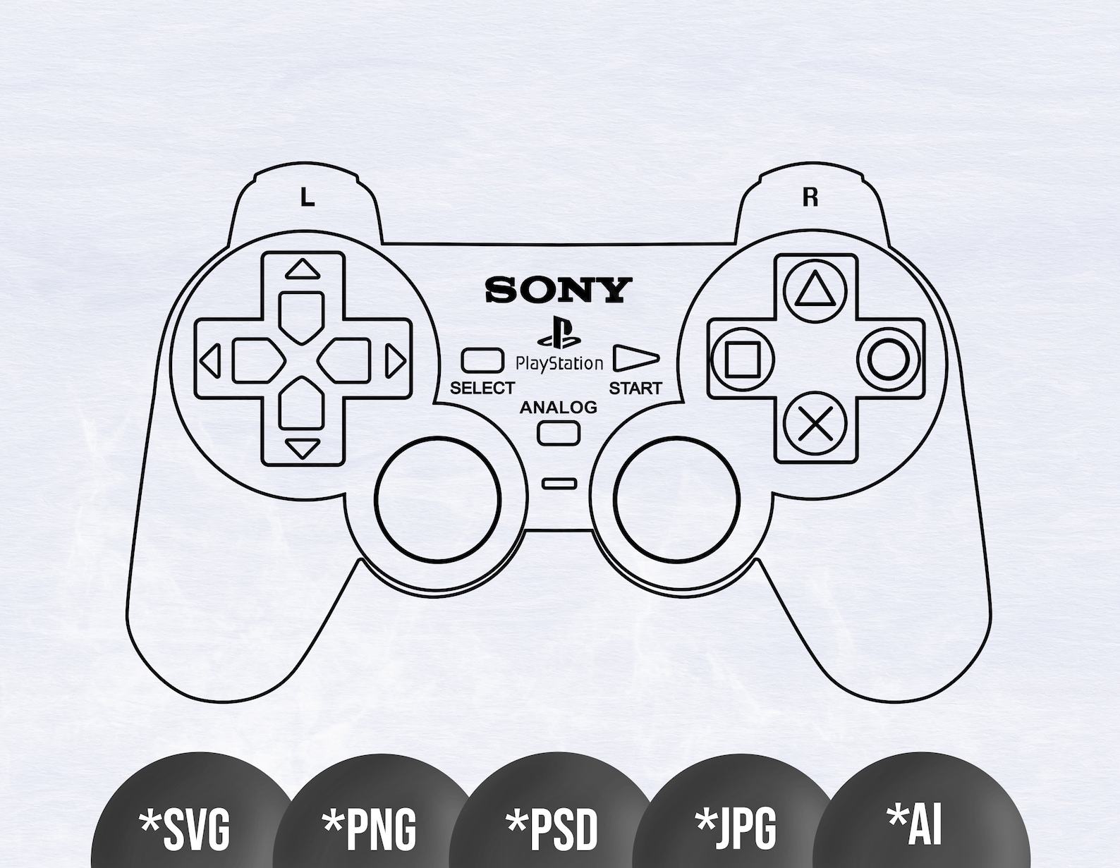 High Detail Playstation 2 Controller PS2 Bundle Vector svg | Etsy