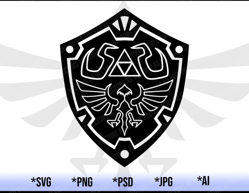 Download Zelda Mastersword Hylian Shield Black Series Png Printable File Zelda Mastersword And Hylian Shield Black Svg Clipart Cut File Clip Art Art Collectibles