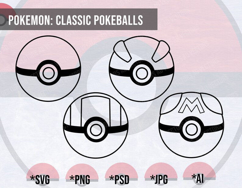 Great Ball Poke ball Poke Ball Cut file Master Ball PNG Printable File