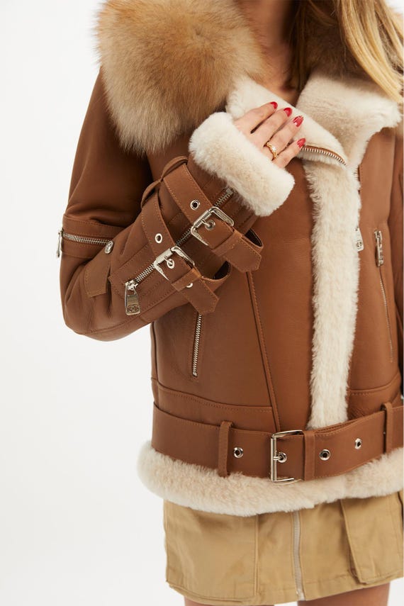 高級感✨LAZO ラムレザージャケット フォックスファー 2way ホワイト