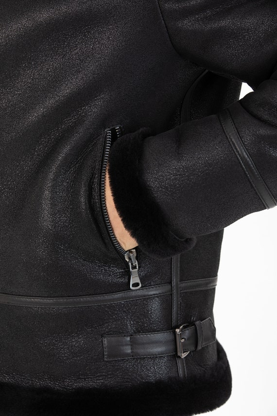 Men's Genuine Leather Jacket, Black Fur-lined Leather Coat, High-collar Boat Neck 500622 - Etsy Men's Genuine Leather Jacket, Black Fur-lined Leather Coat, High-collar Boat Neck 500622 - Etsy