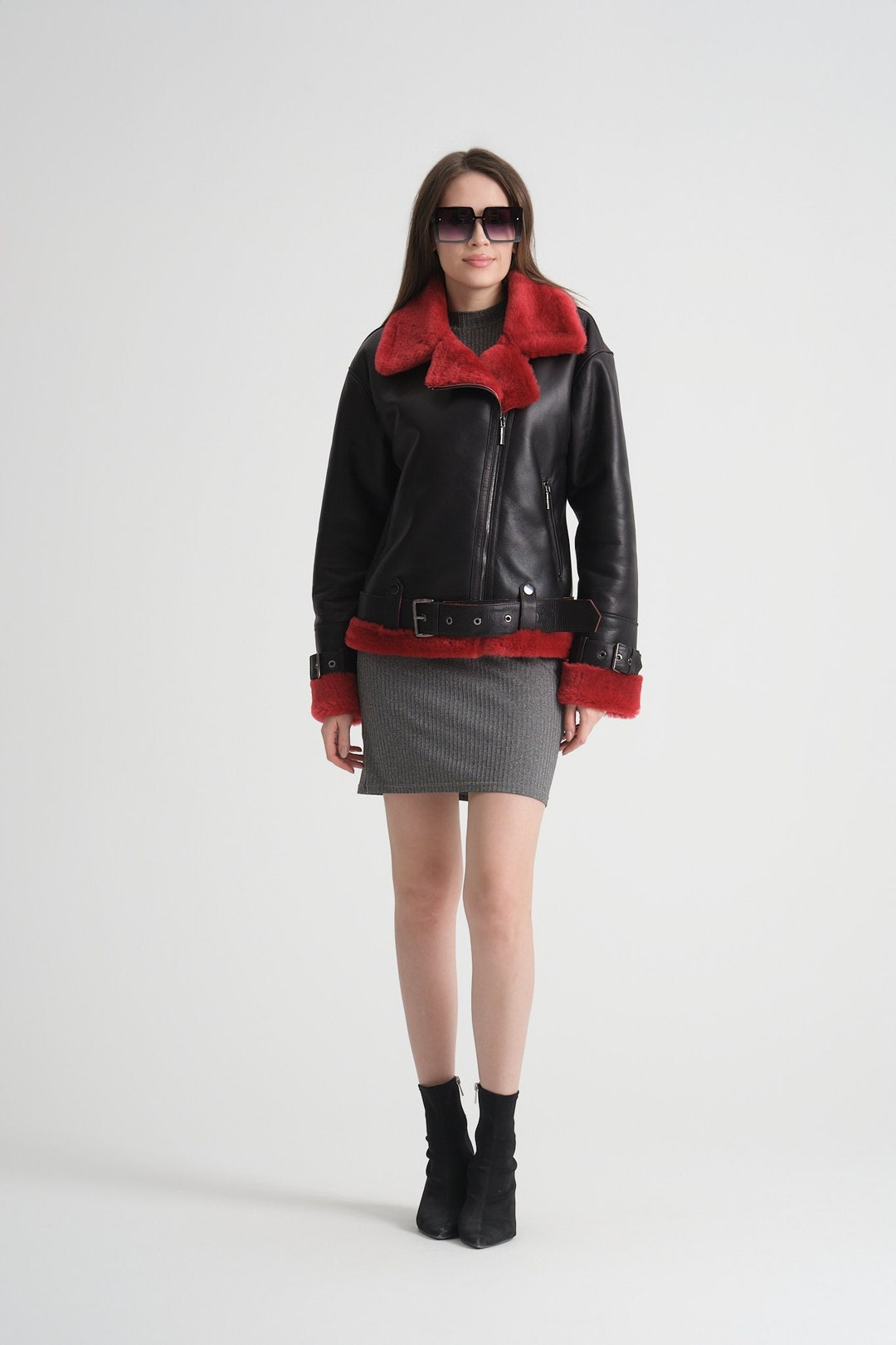 ジャケット・アウター andmary Nicole fur belt jacket skirt M andmary on X