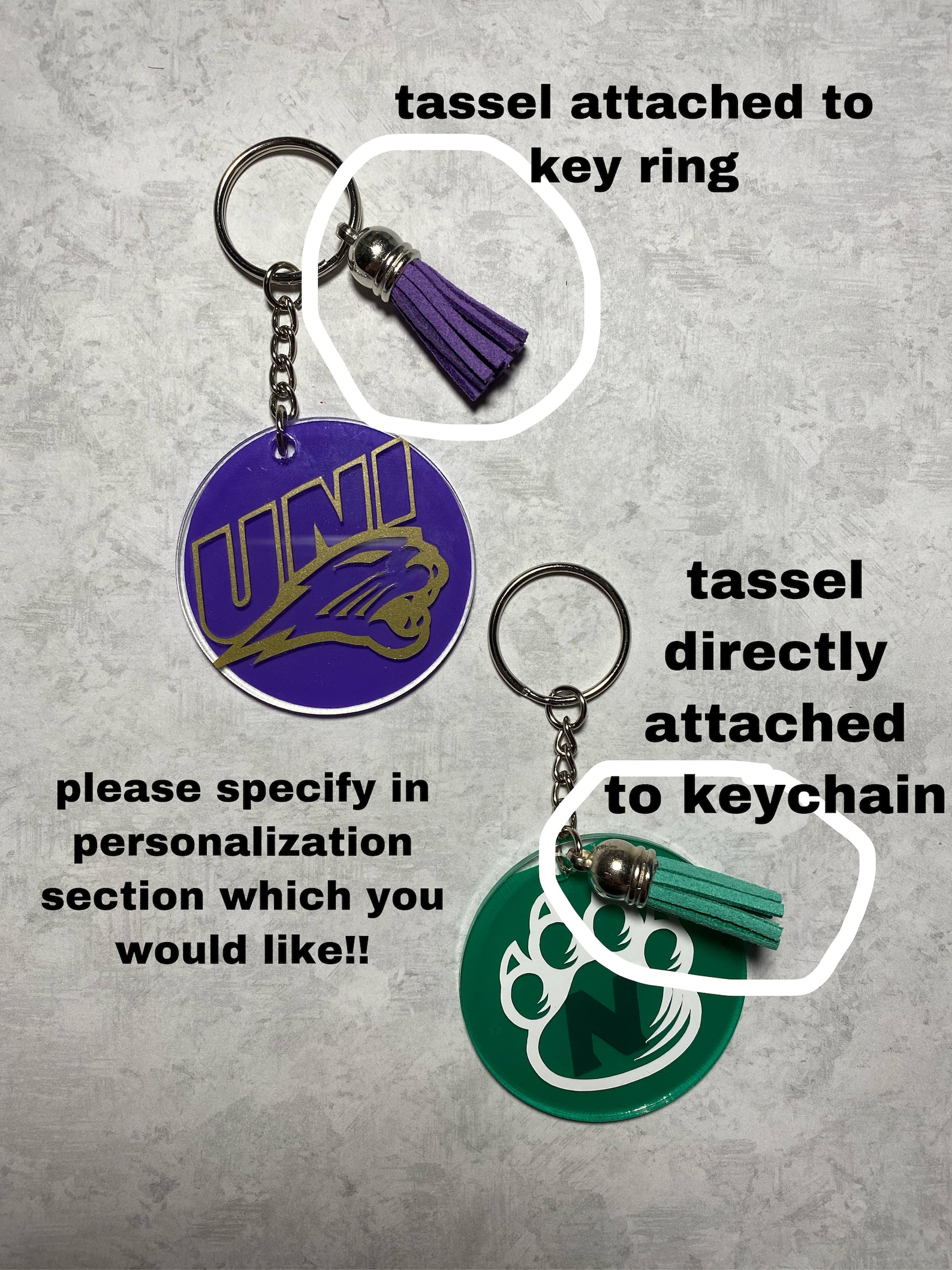 Custom College Keychains/ any college you want Etsy