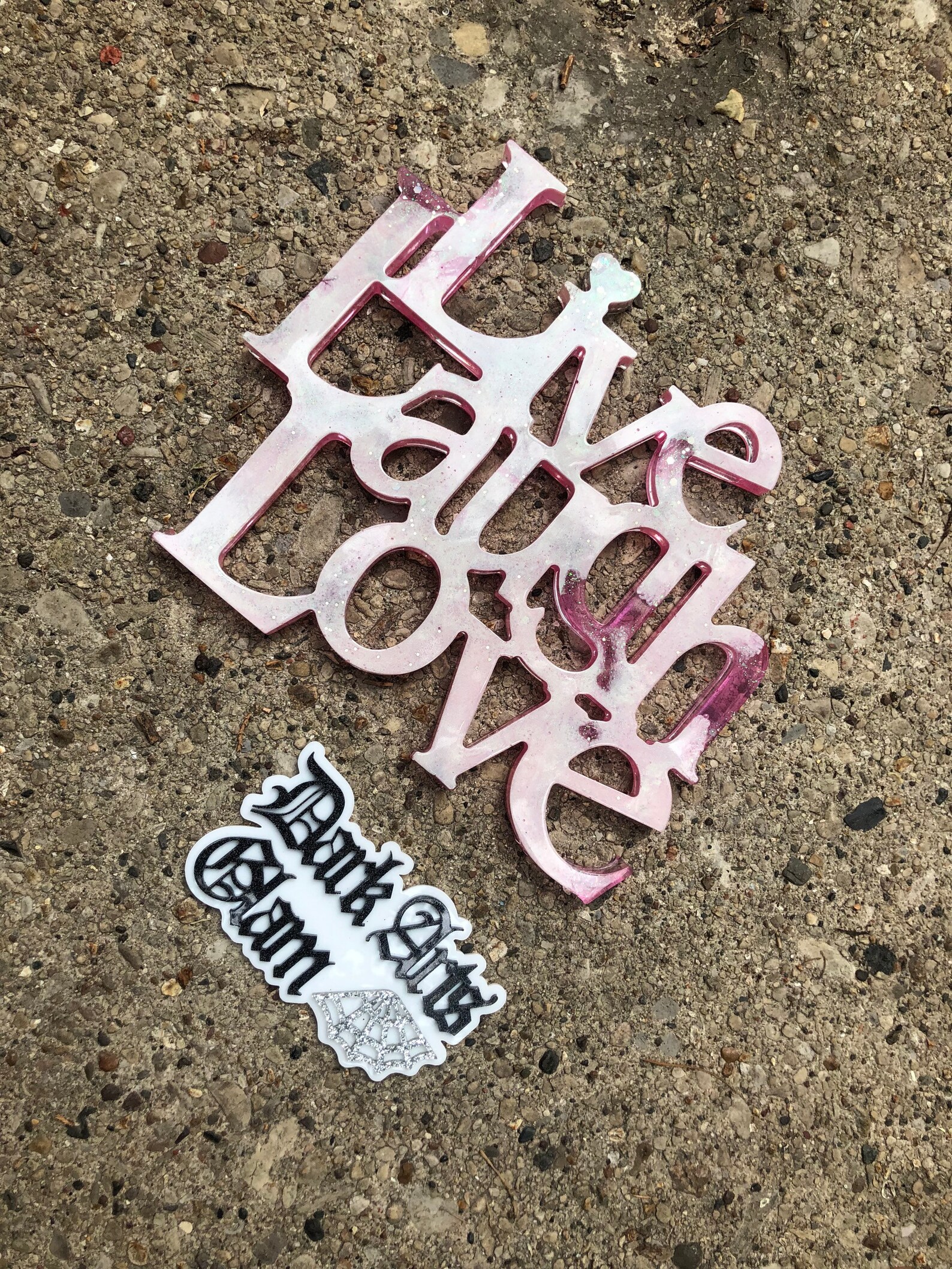 Live laugh love sign Pink w/ glitter | Etsy