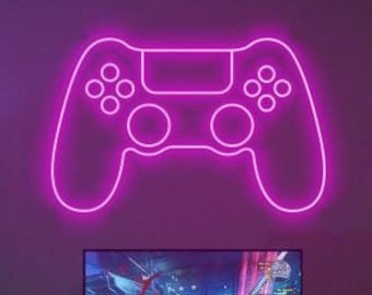 Letrero de neón para sala de juegos, luz LED para mando, regalo para gamers