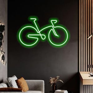 Bicycle Neon Sign, Custom LED Light for Home, Garage, or Cycling Enthusiasts